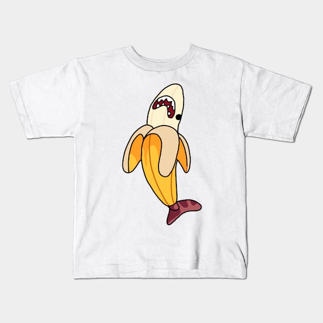 banana shark Kids T-Shirt by cmxcrunch